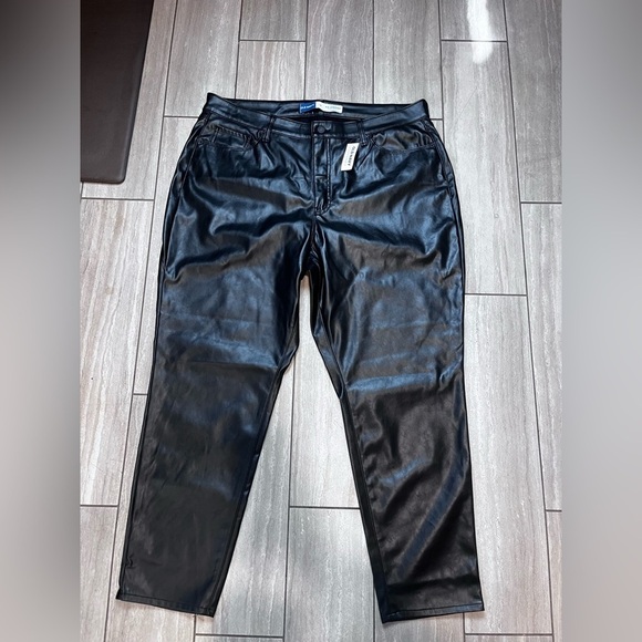 Old Navy High-Waisted OG Straight Faux-Leather Ankle Pants for Women NWT 18 - Picture 5 of 9